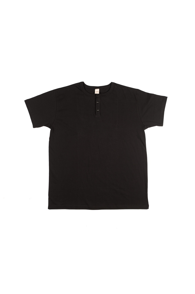 3sixteen Heavyweight Henley T-Shirt - Black