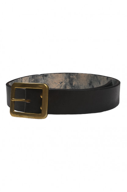 Strike Gold Leather Belt - Black
