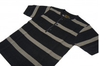 Stevenson Indigo-Dyed Henley - Short Sleeve Striped Black - Image 5