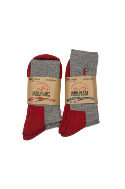 Iron Heart Heavyweight Work Boot Socks - Red