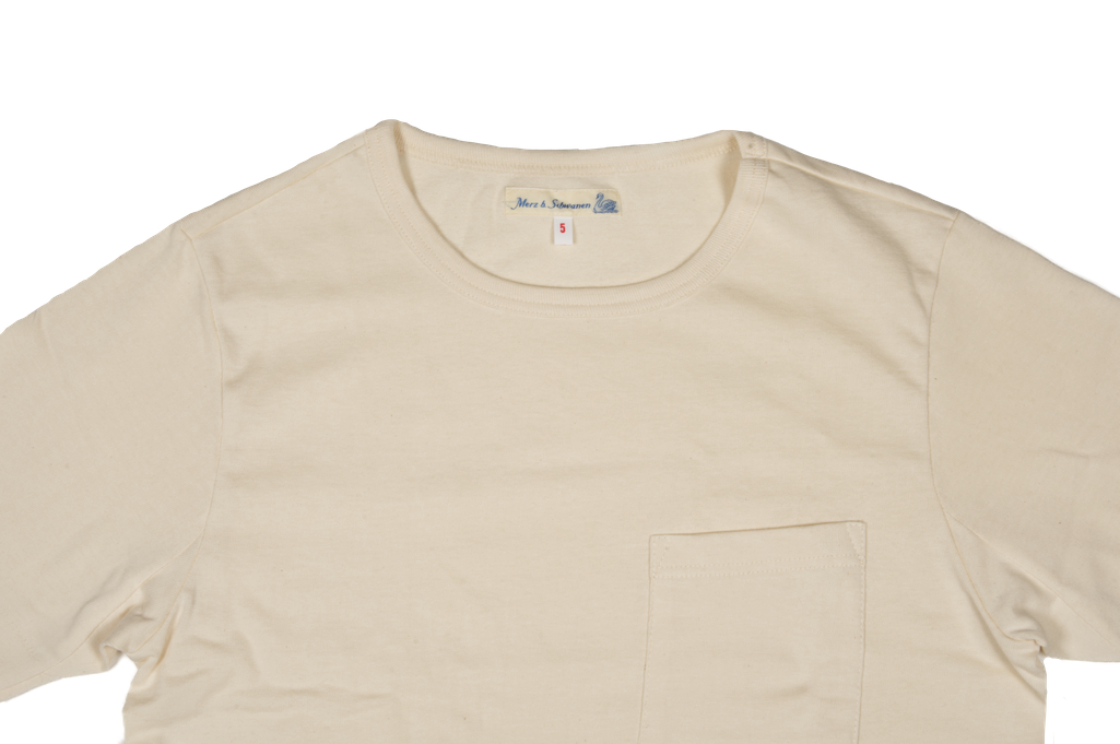Merz b. Schwanen 2-Thread Heavyweight T-Shirt - Natural Pocket - 215P.02