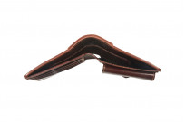 Flat Head Shell Cordovan Half-Fold Wallet - Brown - Image 4