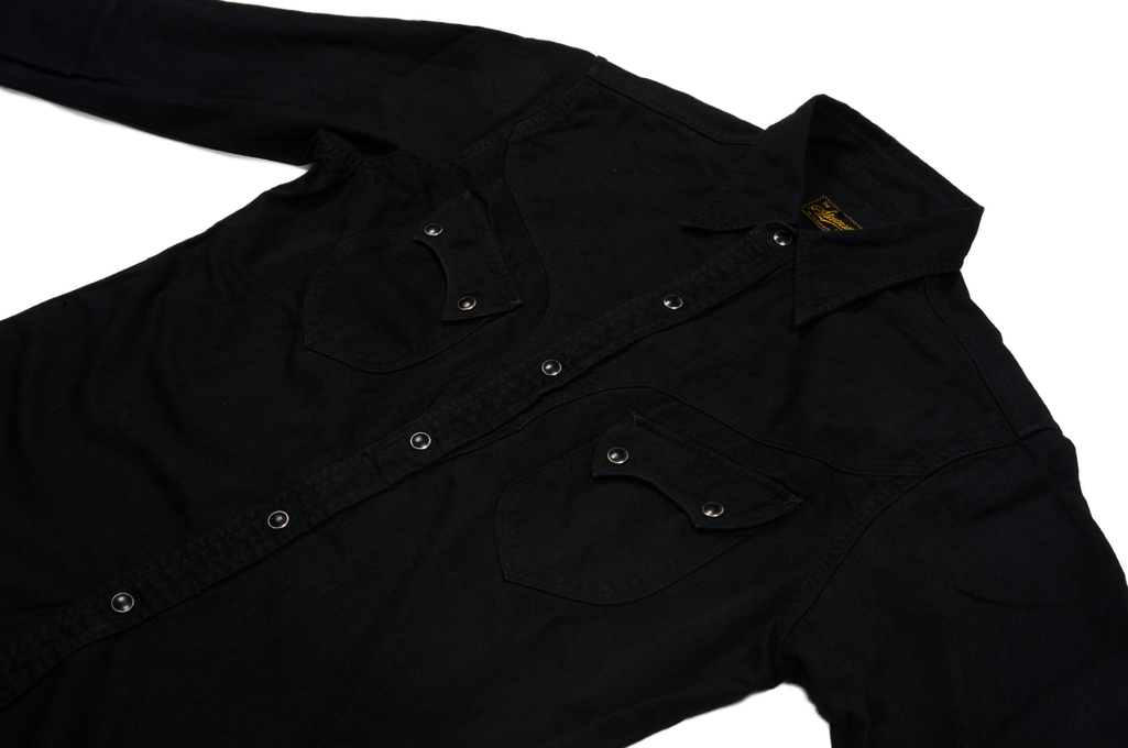 Stevenson Cody Snap Shirt - Black/Black Denim - Image 5
