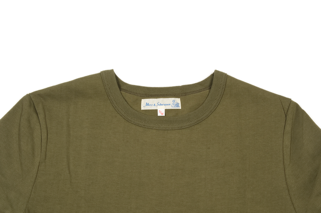 Merz B. Schwanen 2-Thread Heavy Weight T-Shirt - Army Green Pocket - 215P.40 - Image 3