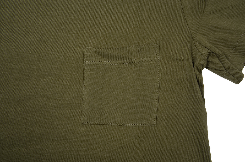 Merz B. Schwanen 2-Thread Heavy Weight T-Shirt - Army Green Pocket - 215P.40 - Image 4