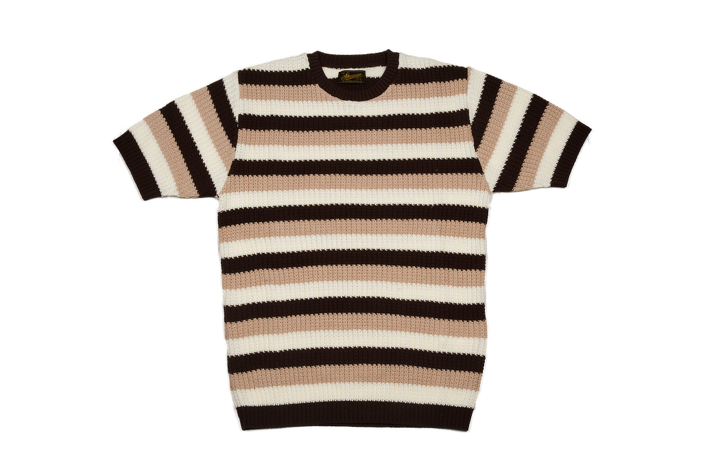 Stevenson Endless Drop Summer Knit Shirt - Brown/Peach - Image 2