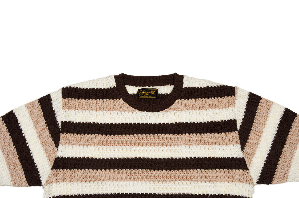 Stevenson Endless Drop Summer Knit Shirt - Brown/Peach - Image 3