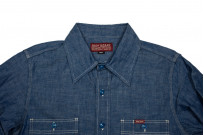 Iron Heart Chambray Shirt - 6oz Natural Indigo / Organic Cotton Workshirt - Image 3