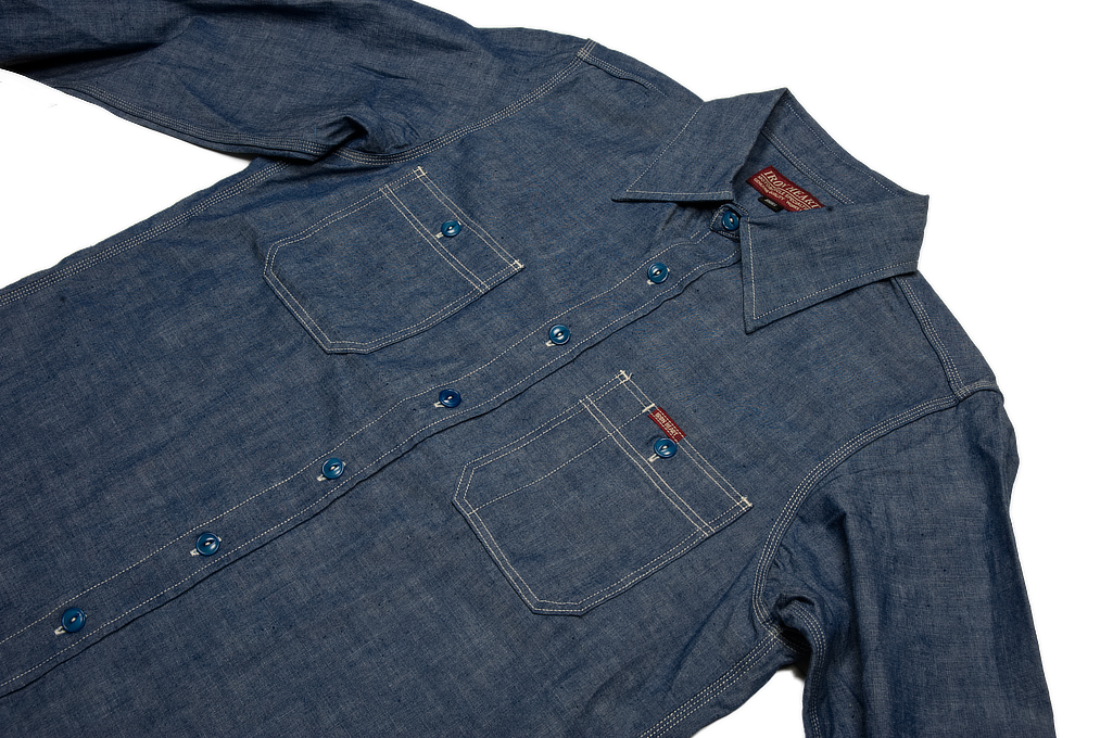 Iron Heart Chambray Shirt - 6oz Natural Indigo / Organic Cotton Workshirt