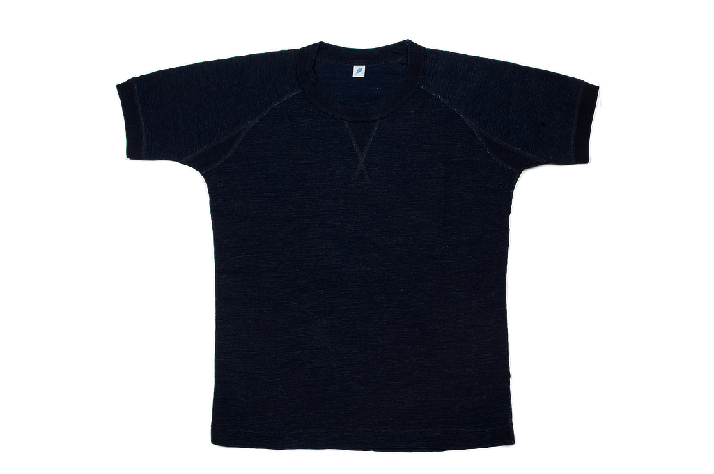 Pure Blue Japan Indigo Dyed T-Shirt - Raglan Sleeve Slub Cotton - Image 2