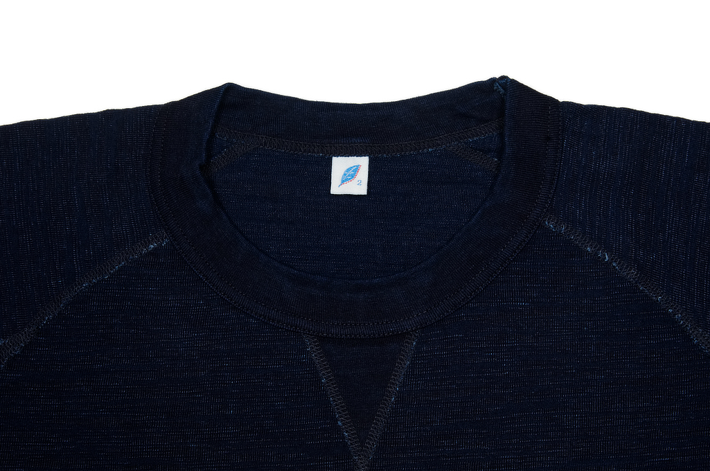 Pure Blue Japan Indigo Dyed T-Shirt - Raglan Sleeve Slub Cotton - Image 3