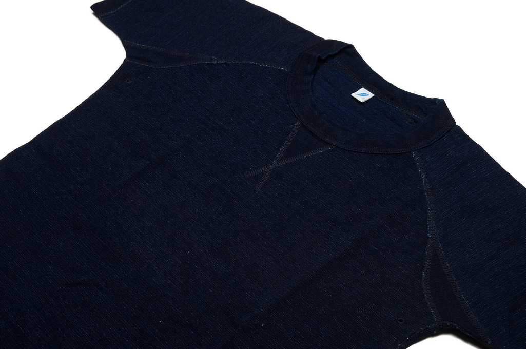 Pure Blue Japan Indigo Dyed T-Shirt - Raglan Sleeve Slub Cotton - Image 4
