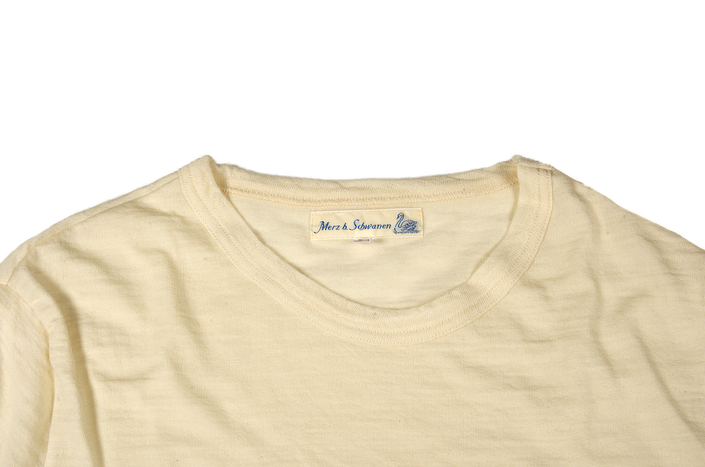 Merz B. Schwanen Loopwheeled T-Shirt - Merino Wool Natural - 2W15.02