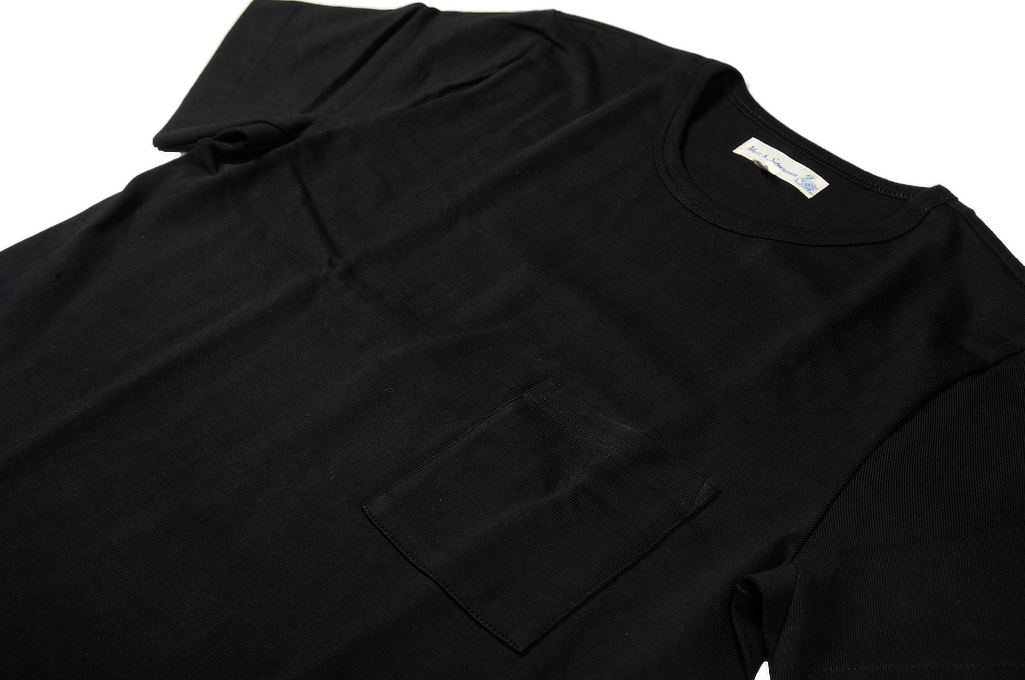Merz B. Schwanen Loopwheeled Pocket T-Shirt - Super Heavy Black - Image 5