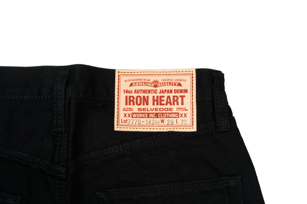 Iron Heart 777s-142bb Jeans - 14oz Slim Tapered Black/Black Denim - Image 7