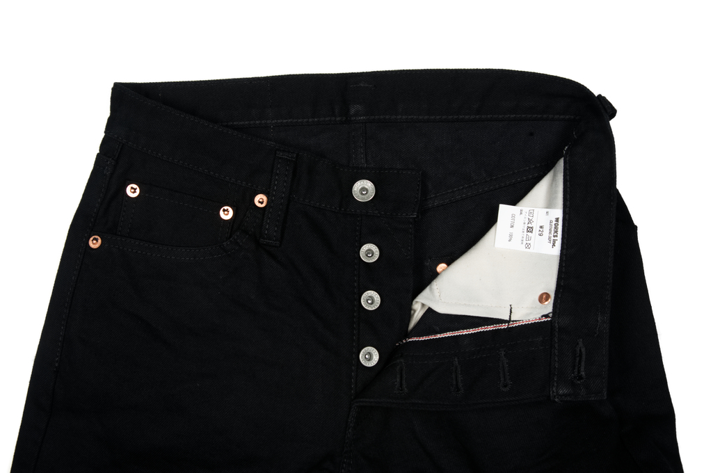 Iron Heart 777s-142bb Jeans - 14oz Slim Tapered Black/Black Denim - Image 9