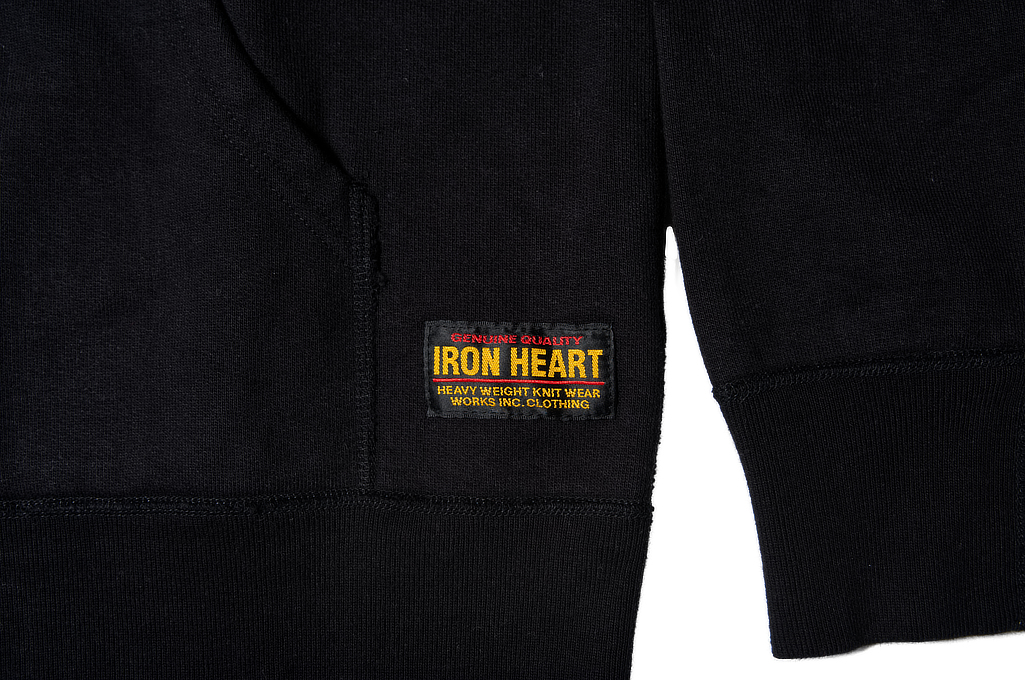 Iron Heart Ultra-Heavy Loopwheeled Hoodie - Pull-Over Black - Image 7