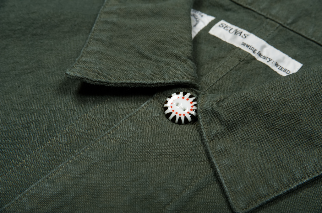 Seuvas No. 11 Canvas Coverall Jacket - Olive - Image 9