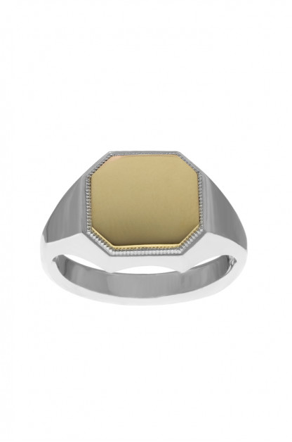 Neff Goldsmith Signet Ring - Sterling Silver &amp; 18k Gold