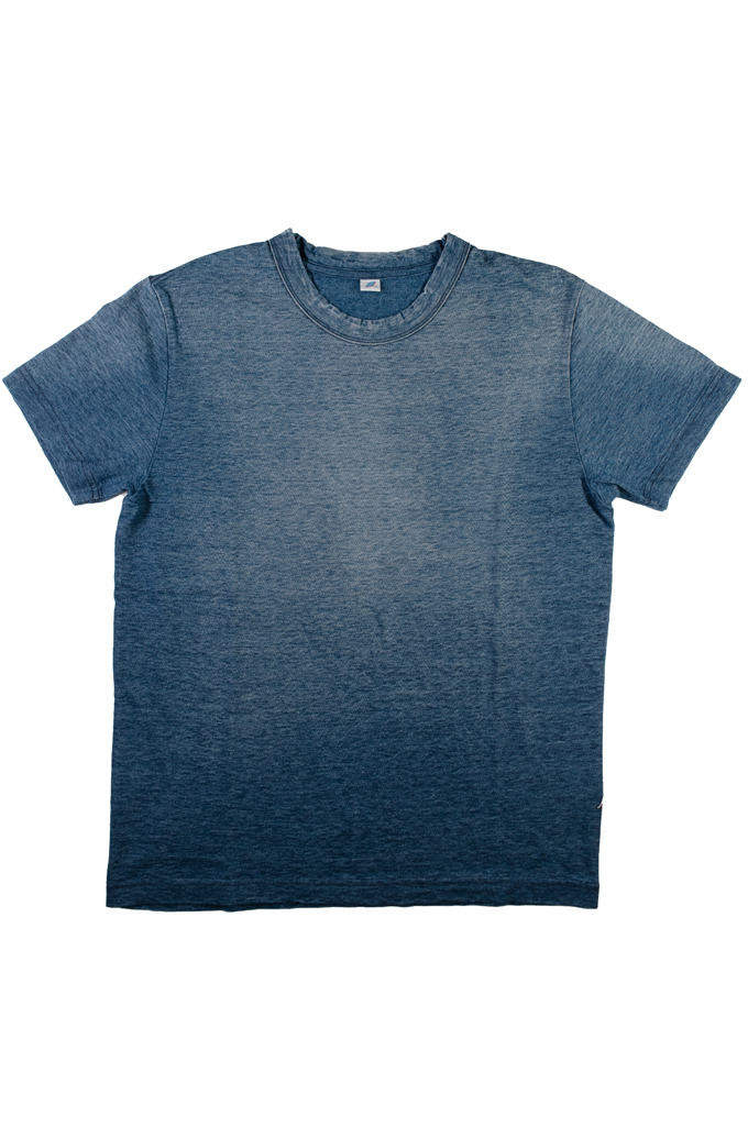 Pure Blue Japan Yarn-Dyed Indigo T-Shirt - Sunburned Indigo - Image 3