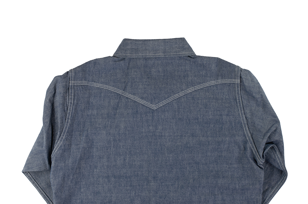 Iron Heart 10oz Selvedge Chambray Snap Buttoned Shirt - IHSH-13-BLU