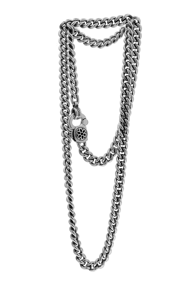 Good Art #3/AA Curb Chain Necklace w/ Rosette Clip