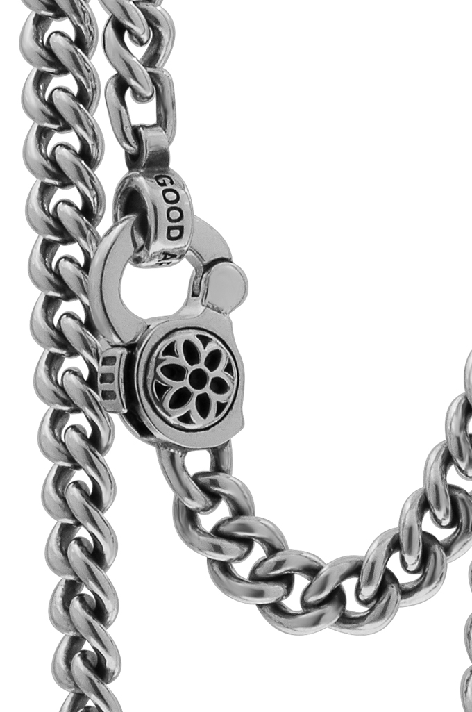 Good Art #3/AA Curb Chain Necklace w/ Rosette Clip