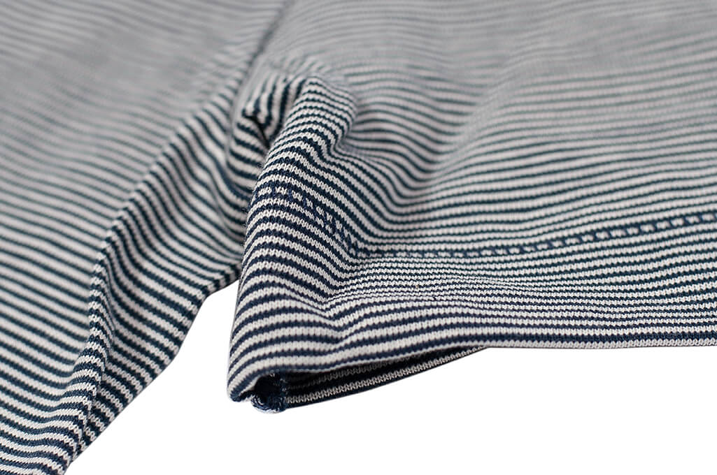 Merz B. Schwanen 2-Thread Heavy Weight T-Shirt - Fine Blue Stripe - Image 2