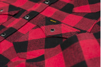Iron Heart Ultra-Heavy Flannel - Snap Buttoned Red/Black - Image 7
