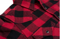 Iron Heart Ultra-Heavy Flannel - Snap Buttoned Red/Black - Image 10