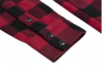 Iron Heart Ultra-Heavy Flannel - Snap Buttoned Red/Black - Image 11