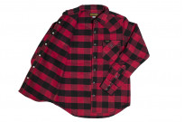 Iron Heart Ultra-Heavy Flannel - Snap Buttoned Red/Black - Image 12