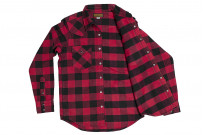 Iron Heart Ultra-Heavy Flannel - Snap Buttoned Red/Black - Image 13