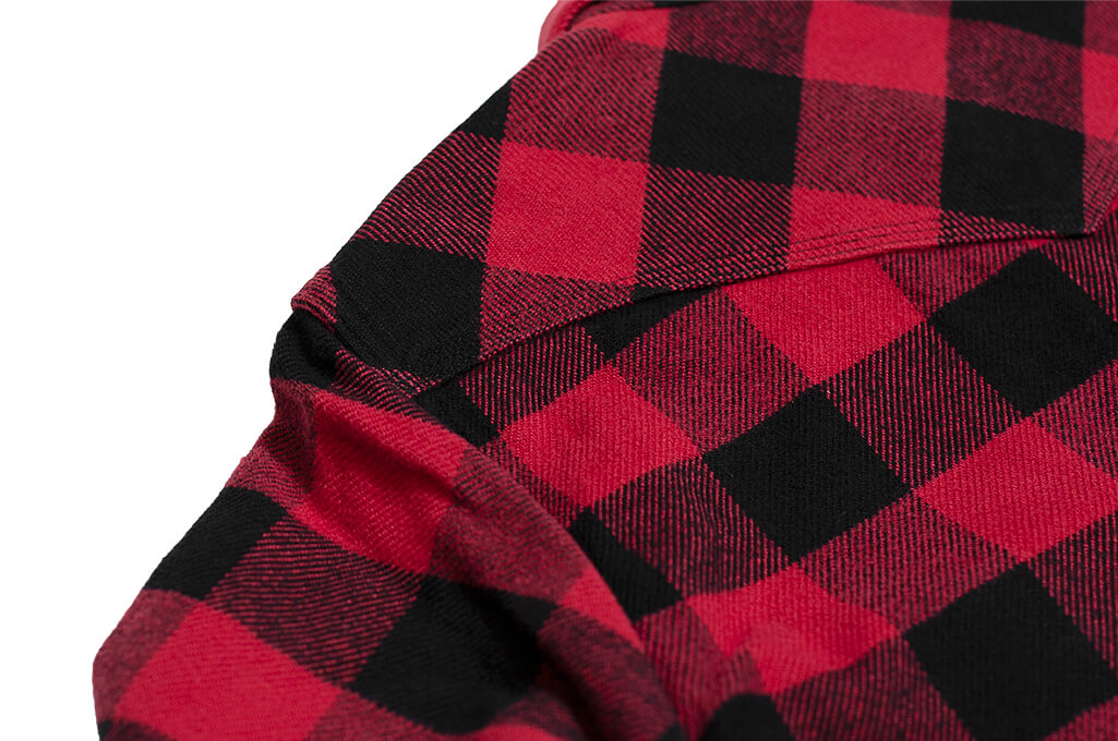 Iron Heart Ultra-Heavy Flannel - Snap Buttoned Red/Black - Image 16