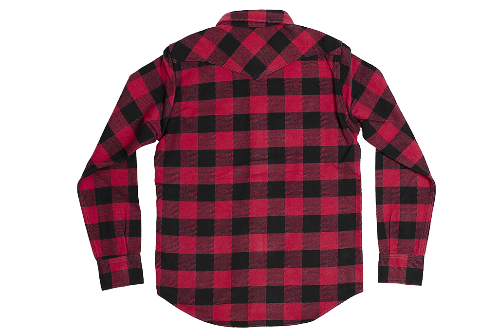 Iron Heart Ultra-Heavy Flannel - Snap Buttoned Red/Black - Image 18
