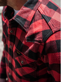 Iron Heart Ultra-Heavy Flannel - Snap Buttoned Red/Black - Image 22