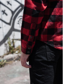 Iron Heart Ultra-Heavy Flannel - Snap Buttoned Red/Black - Image 24