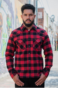 Iron Heart Ultra-Heavy Flannel - Snap Buttoned Red/Black - Image 0