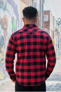 Iron Heart Ultra-Heavy Flannel - Snap Buttoned Red/Black - Image 1