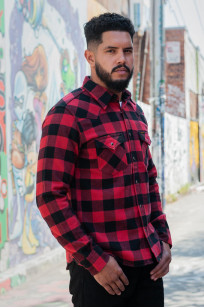 Iron Heart Ultra-Heavy Flannel - Snap Buttoned Red/Black - Image 2