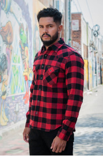 Iron Heart Ultra-Heavy Flannel - Snap Buttoned Red/Black - Image 3