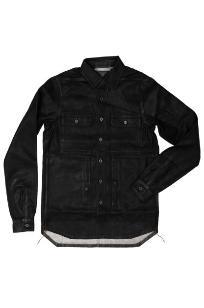 Rick Owens DRKSHDW Outershirt - Made in Japan Black Waxed (Self Edge Exclusive)