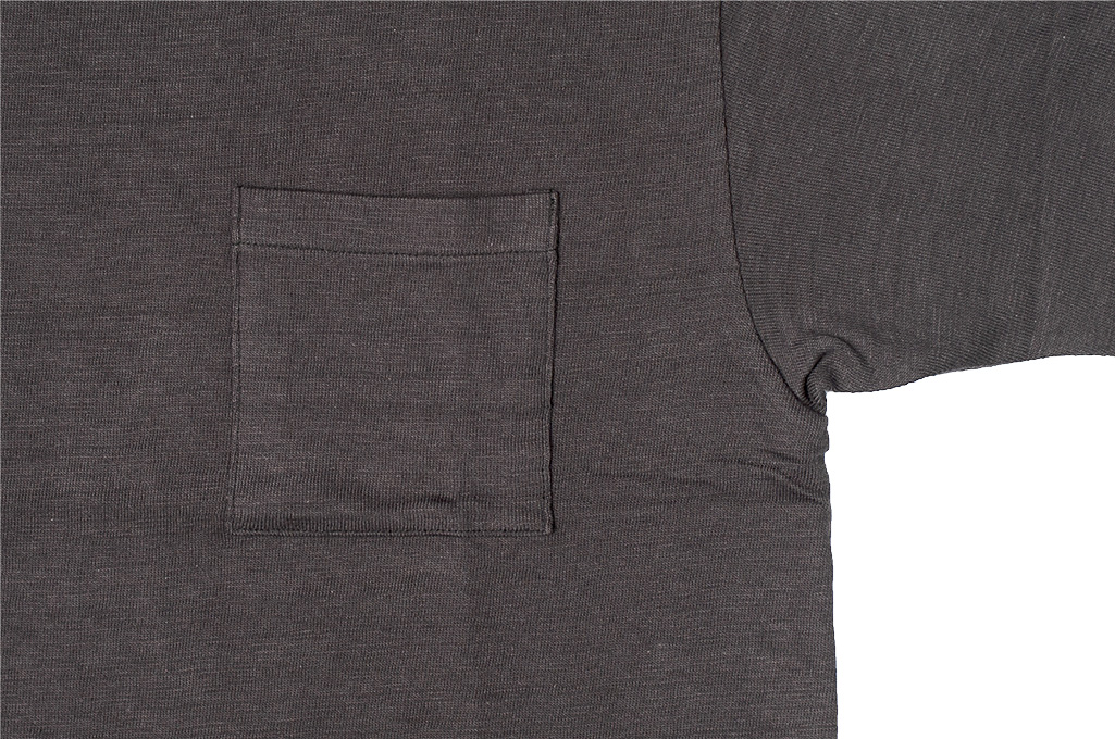 Warehouse Slub Cotton T-Shirt - Black w/ Pocket