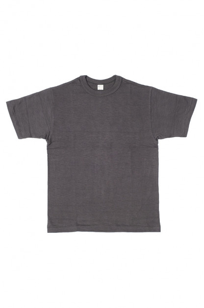 Warehouse Slub Cotton T-Shirt - Black Plain