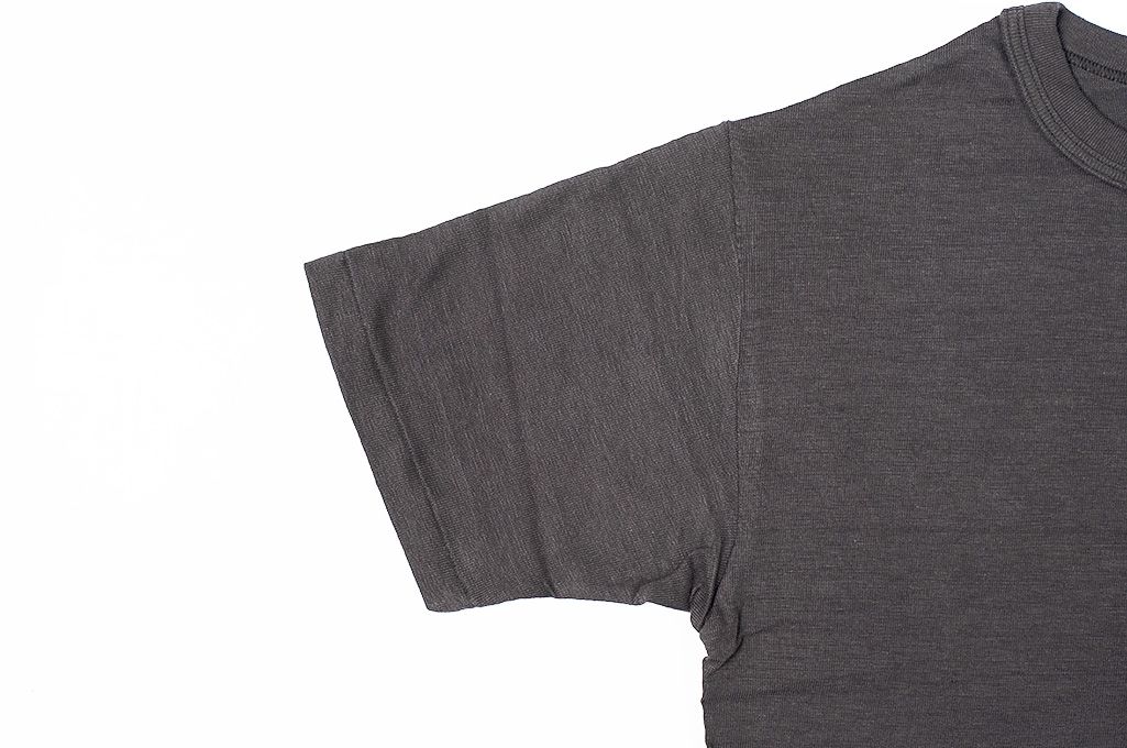 Warehouse Slub Cotton T-Shirt - Black Plain - Image 5