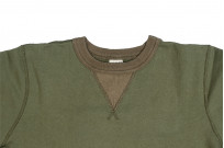Buzz Rickson Flatlock Seam Crewneck Sweater - Olive - Image 6