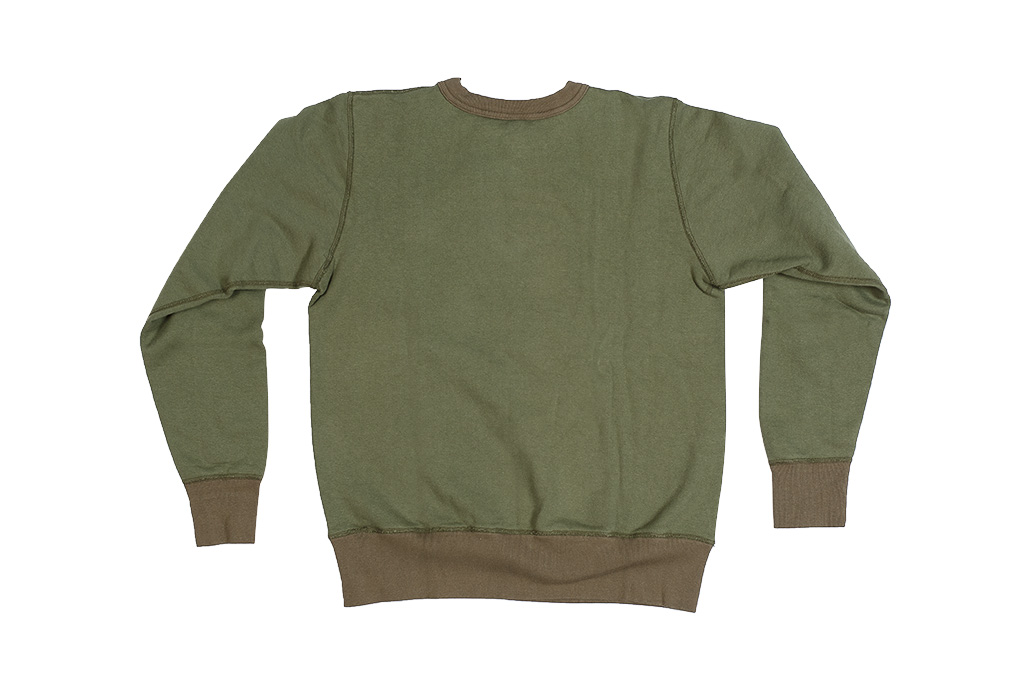 Buzz Rickson Flatlock Seam Crewneck Sweater - Olive - Image 10