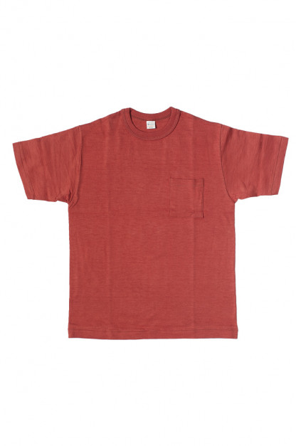 Warehouse Slub Cotton T-Shirt - Red w/ Pocket