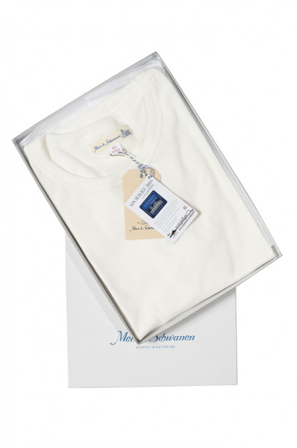 Merz B. Schwanen Loopwheeled T-Shirt - Sea Island Cotton White