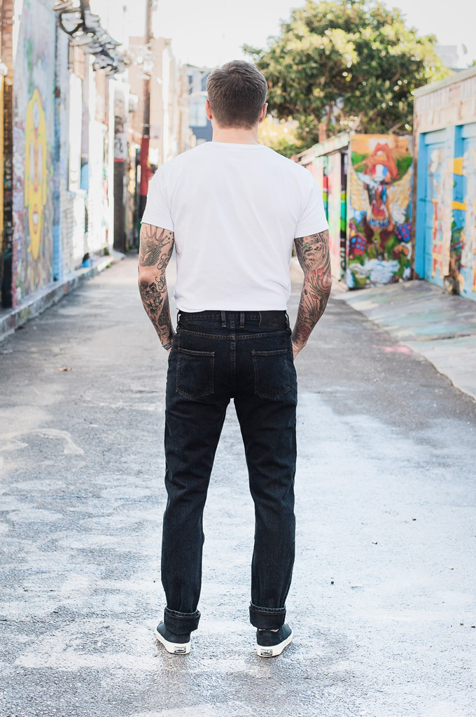 3sixteen Suffused Collection / OD-100x Overdyed Narrow Tapered Jeans - Aphotic Anthracite